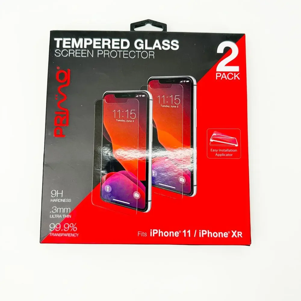PRIMO iPhone 11 / iPhone XR Screen Protector 2 Pack Tempered Glass NIB Apple New